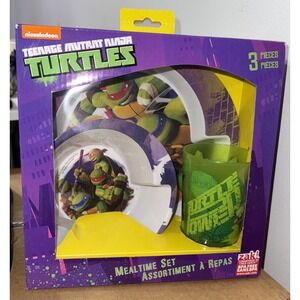 Teenage Mutant Ninja Turtles Zak! Mealtime Set Plate Bowl Cup BPA Free 2014 NIB